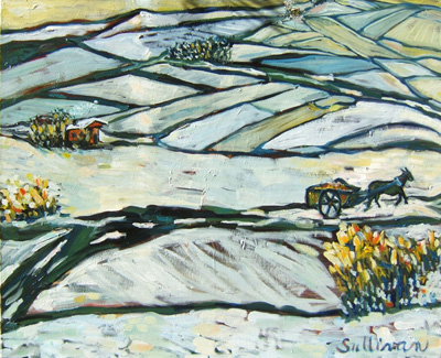 The hills of Vivonne under the snow